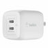 Belkin BoostCharge Dual USB-C GaN Wall Charger 45W WCH011dqWH
