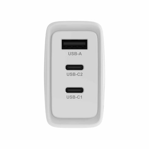 Blu Element Wall Charger 3 Port 65W PD 2 USB-C & USB-A BEWCCS65W3PW