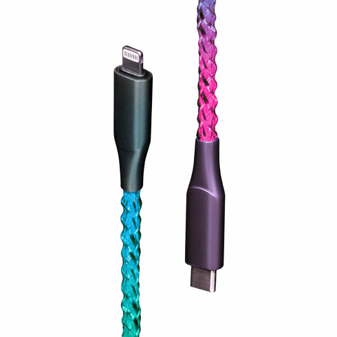 Helix/Retrak Lucid Charge LED 6' USB-C to Lightning Cable ETHCLTLED6