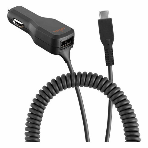 Ventev Car Charger USB-C 4A w/Extra USB Cable R2400TYPCVNV