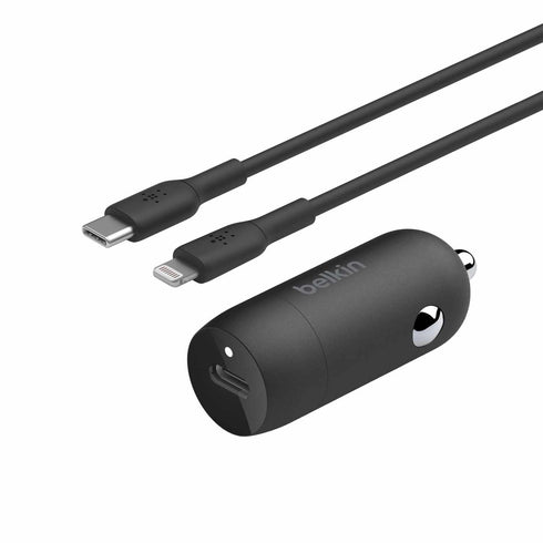 Belkin 30W USB-C Power Delivery PPS Car Charger + C-LTG Cable CCA004bt1MBKB5