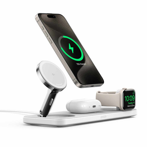 Anker MagGo Qi2 3-in-1 Pad 15W Wireless Charging Station B25M11215