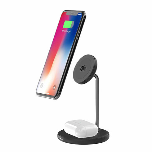 Blu Element Qi2 15W 2-in-1 MagSafe Wireless Charging Stand BEWCQi22in1
