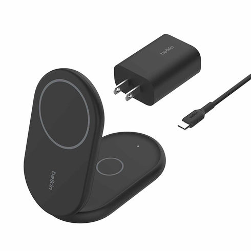 Belkin BoostCharge 2-in-1 Magnetic Foldable Wireless Charger with Qi2 15W WIZ028ttBK