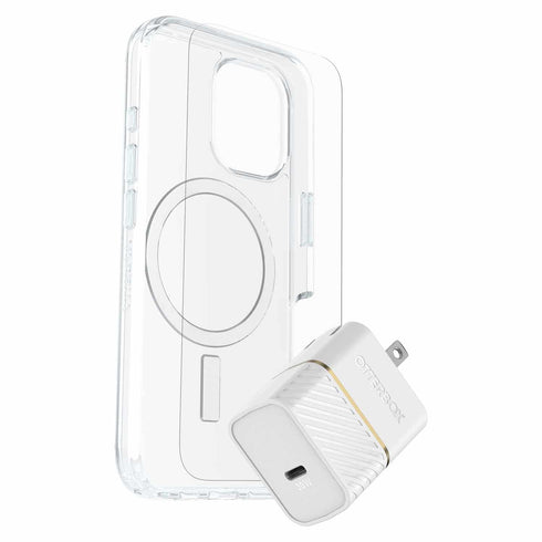 OtterBox Protection+Power Kit (Symmetry Clear MagSafe w/Glass + Wall Charger 30W) for iPhone 16 Series 7881428