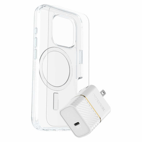 OtterBox Protection+Power Kit (Symmetry Clear MagSafe w/Glass + Wall Charger 30W) for iPhone 16 Series 7881431