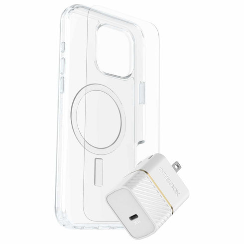 OtterBox Protection+Power Kit (Symmetry Clear MagSafe w/Glass + Wall Charger 30W) for iPhone 16 Series 7881434