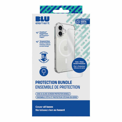 Blu Element Bundle Protection MagSafe - DropZone Rugged + Glass Screen Protector iPhone 16 Series BEBPMDZ25