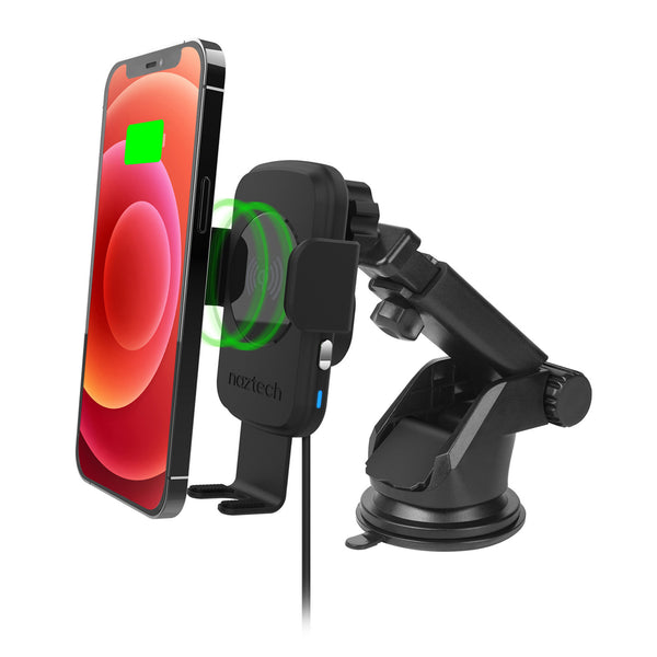 Naztech 15W Smart Grip Wireless Charging Car Mount w/ Vent Mount + Suction Mount 15425