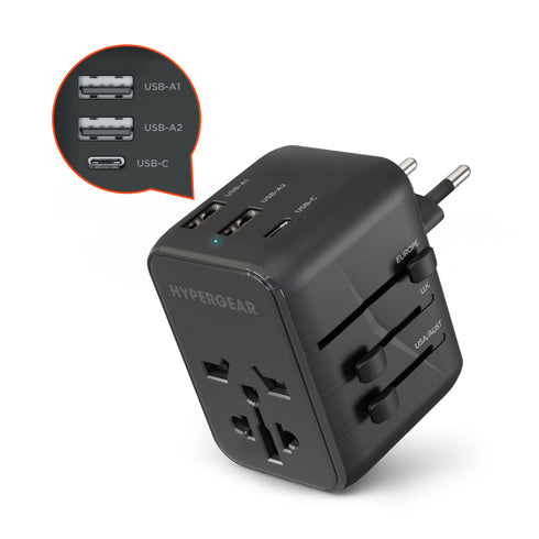 HyperGear 15W WorldCharge Universal Travel Adapter with USB-C 15822