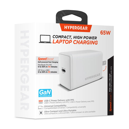 HyperGear 65W SpeedBoost GaN USB-C PD Wall Charger with PPS 15876