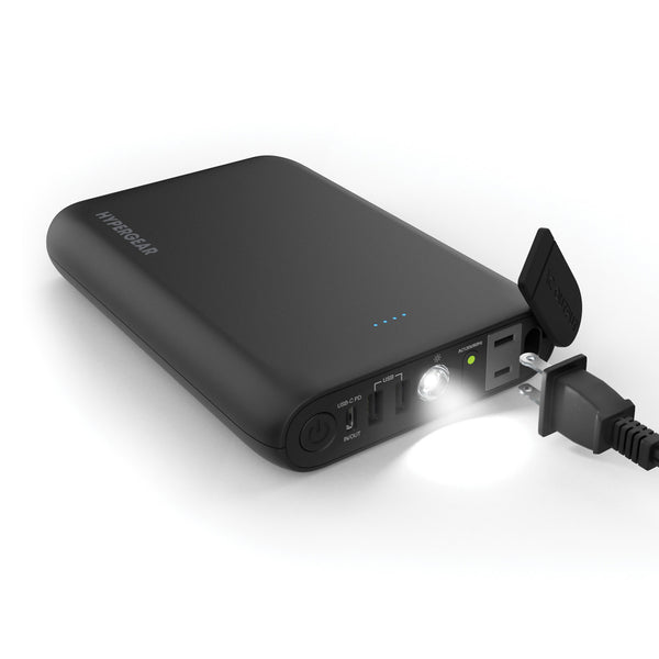 HyperGear 24,000mAh 65W USB-C + A/C Outlet Power Brick Laptop Power Bank 15695