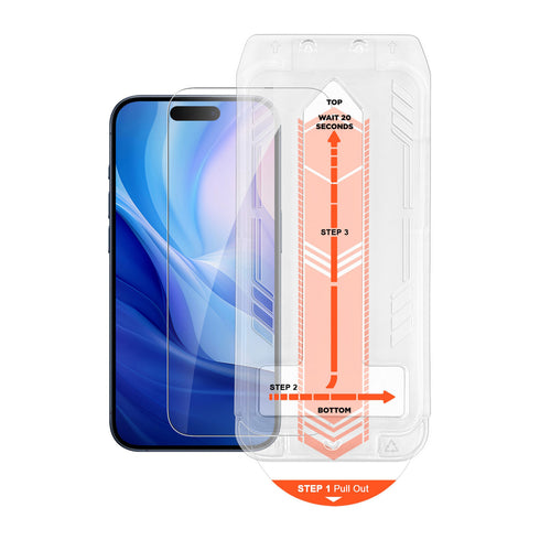 HyperGear Tempered Glass Screen Protector w/Installation Applicator Tray for iPhone 16 16097