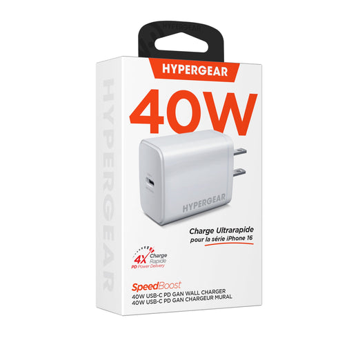 HyperGear 40W USB-C GaN Wall Charger 16244HIT