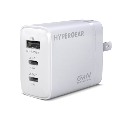 HyperGear 45W Tri-Port Dual USB-C + Single USB-A Wall Charger Travel Hub 16238HIT