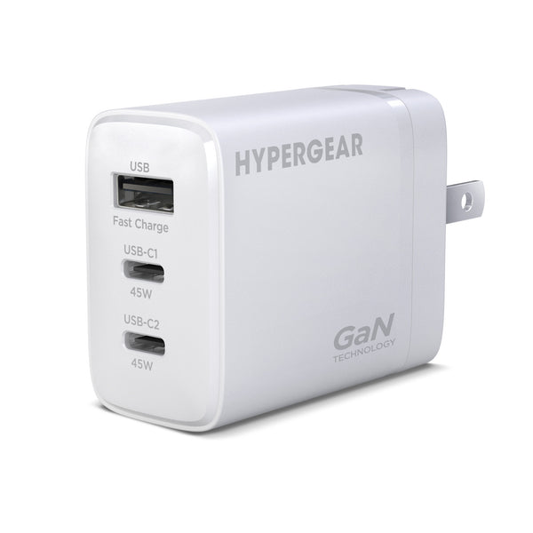 HyperGear 45W Tri-Port Dual USB-C + Single USB-A Wall Charger Travel Hub 16238HIT
