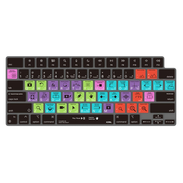 JCPal VerSkin Adobe After Effects Shortcuts Keyboard Protector for MacBook JCP2470
