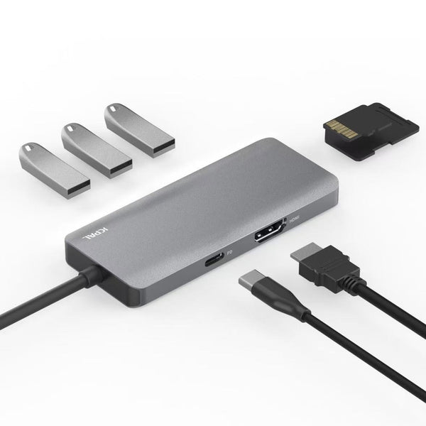 JCPal Linx USBforC 7in1 Hub (1 x USB3.0, 2 x USB2.0, 1 x USBCforPD, 1 x SD Card Reader, 1 x MicroSD Card Reader, 1 HDMI)