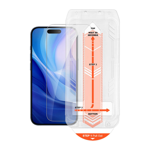 HyperGear Tempered Glass Screen Protector w/Installation Applicator Tray for iPhone 16 16097