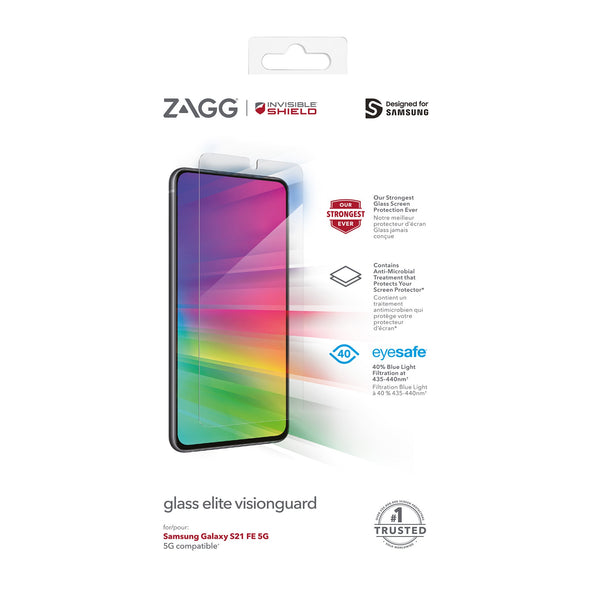 Galaxy S21 FE 5G ZAGG InvisibleShield Glass Elite VisionGuard+ Glass Screen Protector 200108184 840056146372
