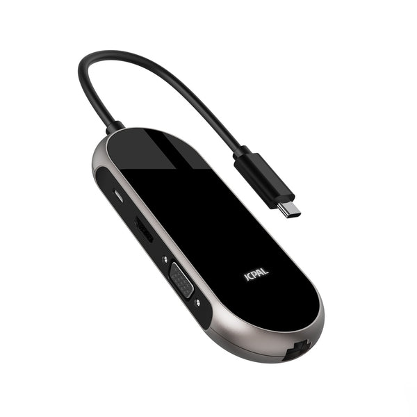 JCPal Onyx USBforC 9forPort Hub (1 x VGA, 3 x USB3.0, 1 x HDMI, 1 x USBCforPD, 1 x RJ45, 1 x SD Card Reader, 1 x TF2 Card Reader)