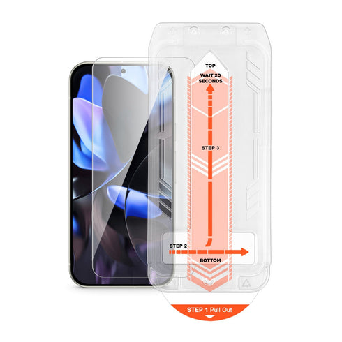 HyperGear Glass Screen Protector w/Dust Removal Applicator Tray for Pixel 16387