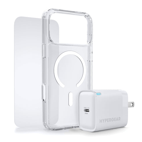 HyperGear Bundle - 30W Hub, Glass, Case w/ Magsafe iPhone 17 16426