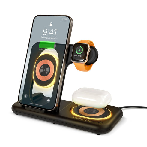 HyperGear PowerFold X-Ray 4-in-1 Foldable Wireless Charging Stand with 15W Wireless Fast Charge 16046
