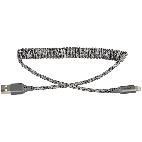 Ventev Helix Coiled Charge/Sync Lightning Cable 1ft COILCABTGVNV