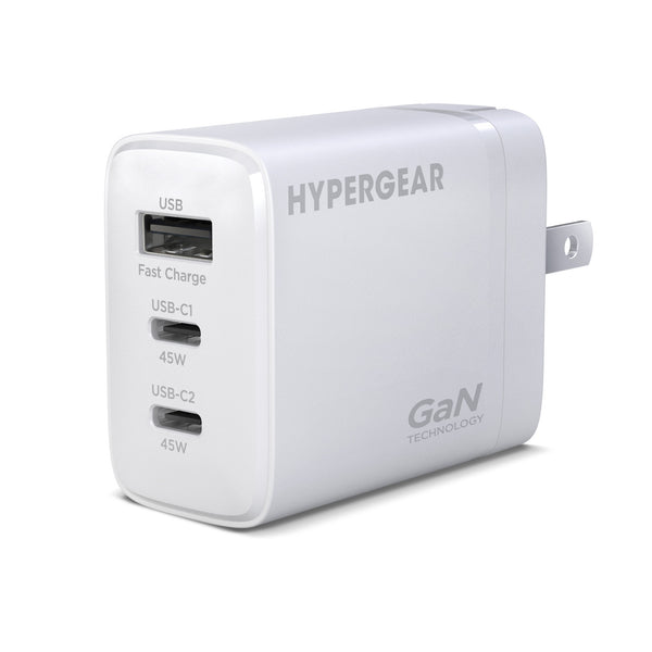 HyperGear 45W Tri-Port Dual USB-C + Single USB-A Wall Charger Travel Hub 16238HIT