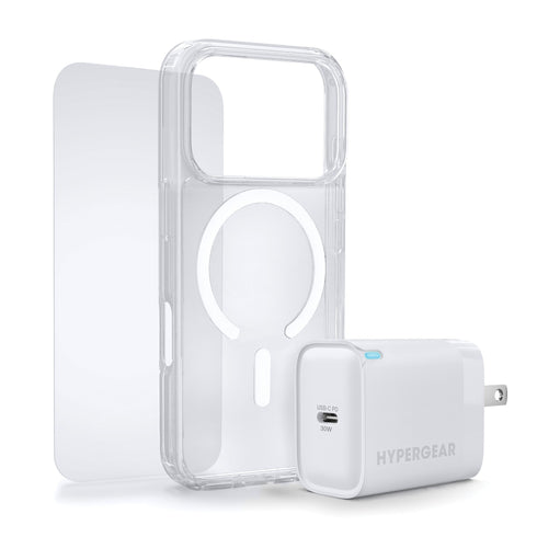 HyperGear Bundle - 30W Hub, Glass, Case w/ Magsafe iPhone 17 16424