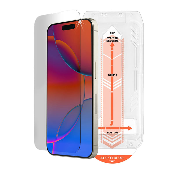 HyperGear Tempered Glass Screen Protector w/Dust Removal Applicator Tray iPhone 17 16415