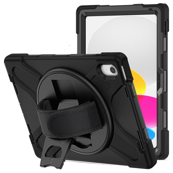 Bulk Packaging Heavy Duty Case w/Kickstand/Built-in Screen Protector/Hand and Shoulder Strap iPad HYHDWIP10GSJPBK