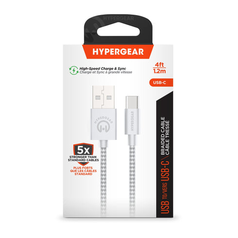 HyperGear USB-A to USB-C Braided Charge and Sync Cable 15817
