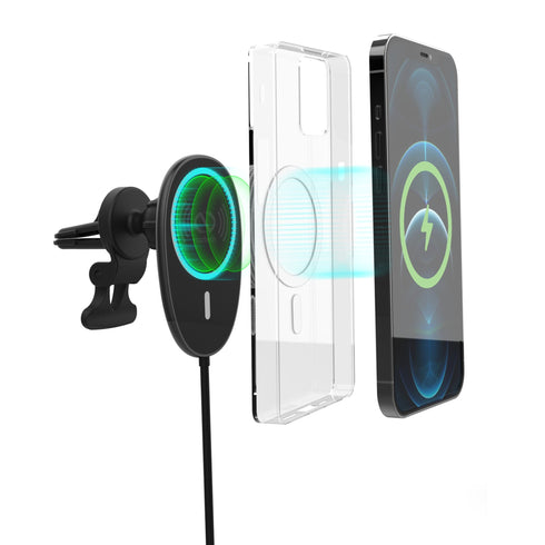 Naztech MagLock Fast Charging Vent Mount w/ Dual Port CLA Car Charger 15448 633755154485