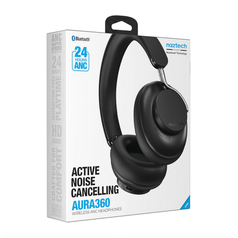 Naztech Aura 360 ANC Wireless Noise Cancelling OverfortheforEar Headphones 15869 633755158698