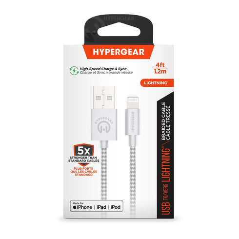 HyperGear USB-A to Lightning Braided Charge and Sync Cable 15816 633755158162