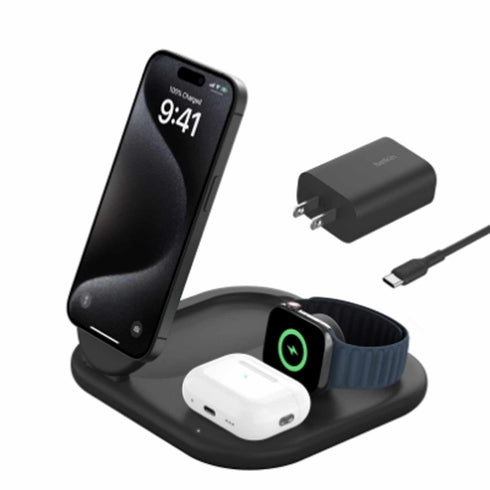 Belkin Qi2 3in1 Magnetic Wireless Charging Stand WIZ029ttBK
