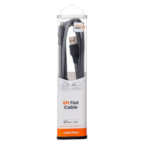 Ventev ChargeSync Flat Lightning Cable 6ft FC6GRY256526