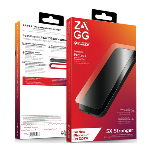 ZAGG InvisibleShield Glass Elite Screen Protector for iPhone 15 200111787 840056184923