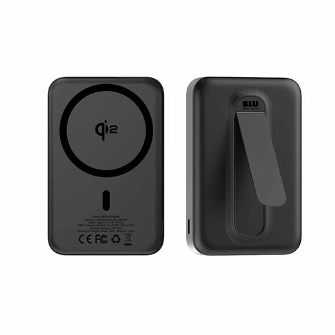 Blu Element Qi2 SLIM Wireless Power Bank with Kickstand BEPBQi210KBK 732442251596
