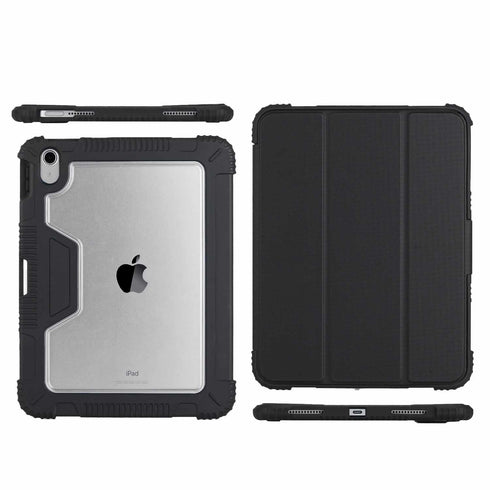 Bulk Packaging Rugged Folio Case with Clear Back iPad RPZZKJFOLIP10GBK