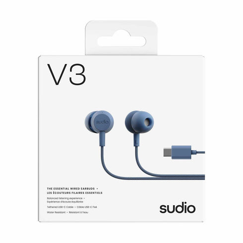 Sudio V3 Wired Earbuds V3BLU 817427037607