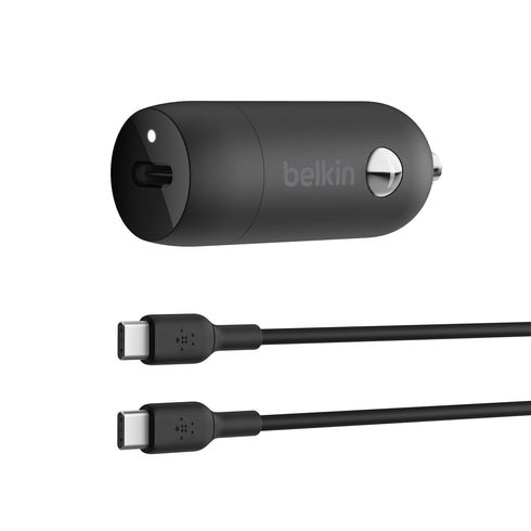 Belkin 30W USB-C Power Delivery PPS Car Charger + C-C Cable CCA004bt1MBKB6