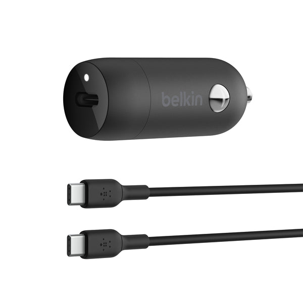 Belkin 30W USB-C Power Delivery PPS Car Charger + C-C Cable CCA004bt1MBKB6