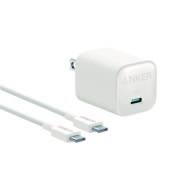 Anker Nano USB-C Wall Charger 30W with AKSD 3ft C-C Eco Braided Cable B2337J215
