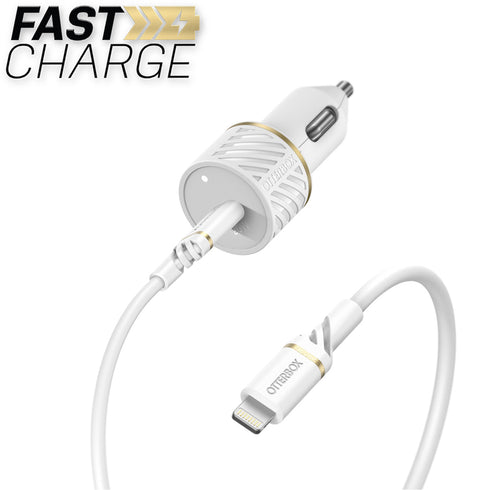 OtterBox Fast Charge PD Car Charger USB-C 20W w/Lightning Cable 3.3ft 7881016