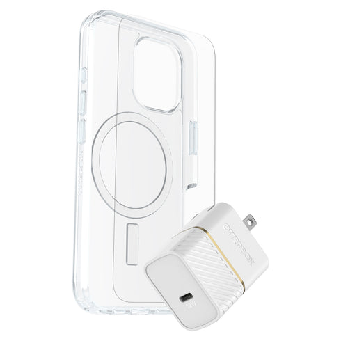 OtterBox Protection+Power Kit (Symmetry Clear MagSafe w/Glass + Wall Charger 30W) for iPhone 16 Series 7881428