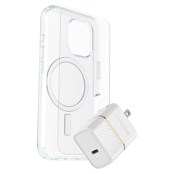 OtterBox Protection+Power Kit (Symmetry Clear MagSafe w/Glass + Wall Charger 30W) for iPhone 16 Series 7881428